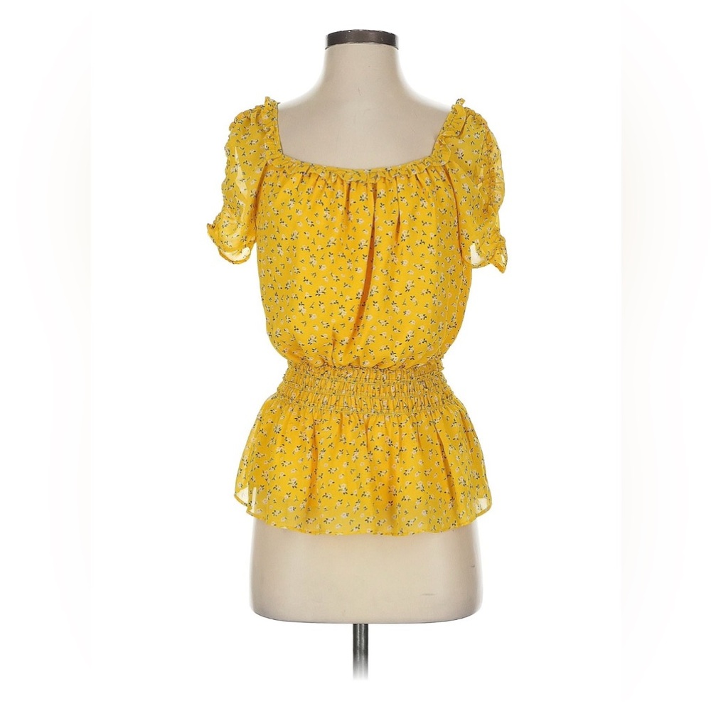 Max Studio Yellow Floral Blouse